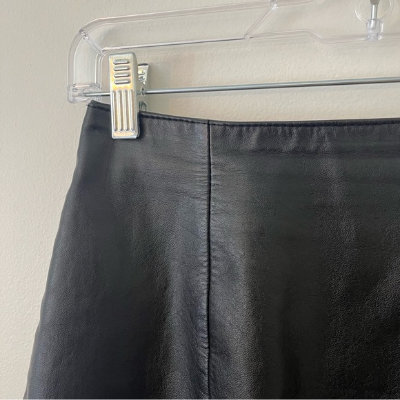 Byrnes & Baker Leather Pencil Mini Skirt Black Sz 8 (dd) - Picture 2 of 15
